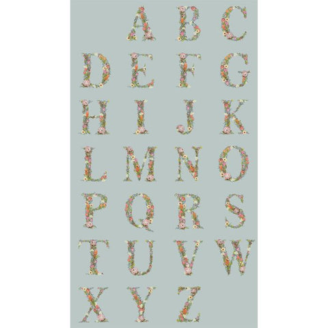 Devonstone Alphabet Botanical Panel Blue