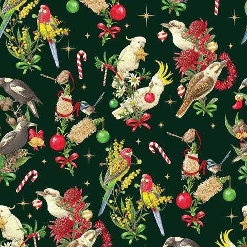Devonstone Bush Birds Christmas Green