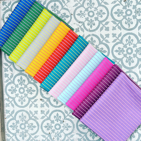 {New Arrival} Tula Pink True Colours Tiny Stripes Fat Quarter 12pcs Full bundle