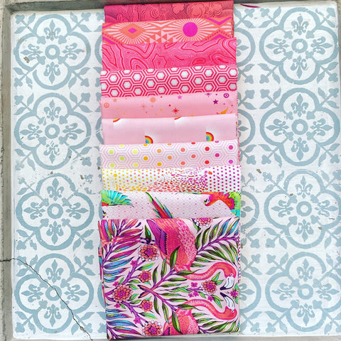{New Arrival} Tula Pink Fat Quarter Bundle x 10 Daydreamer/True Colours Pink Edition