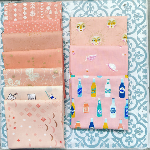 Moda Ruby Star Society Curated Fat Quarter Bundle x 10 Peach Blossom