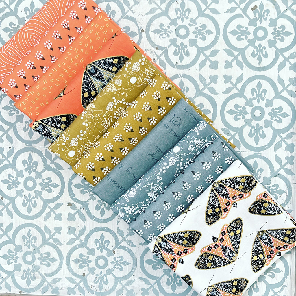 Moda Gingiber Dwell in Possibility Fat Quarter Bundle x 10 Fat Quarters Orange/Gold/Blue Edition