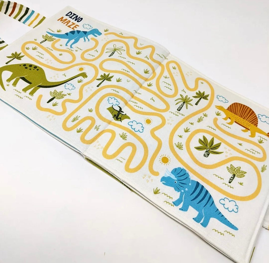 Moda Stacy Iest Hsu Stomp Stomp Roar Activity Book Panel 90cm by 150cm