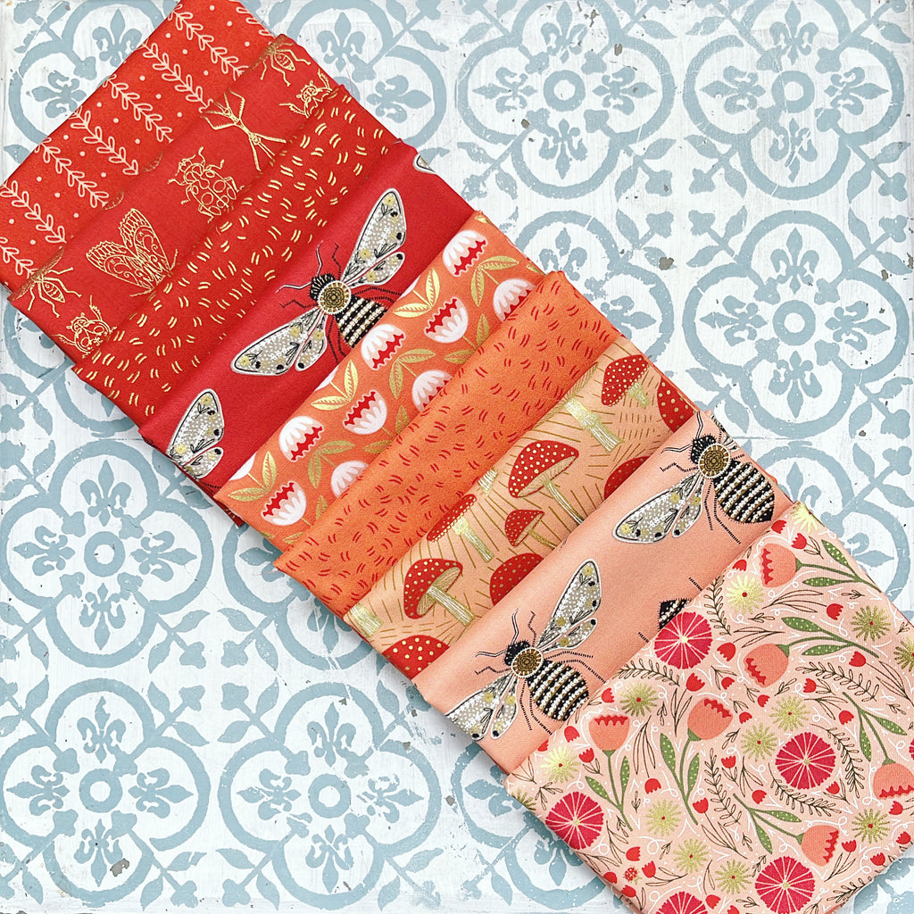 {New Arrival} Moda Gingiber Meadowmere Fat Quarter Bundle x 9 Pieces Blossom