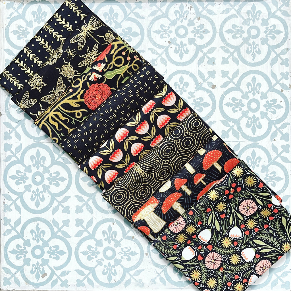 {New Arrival} Moda Gingiber Meadowmere Fat Quarter Bundle x 8 Pieces Night