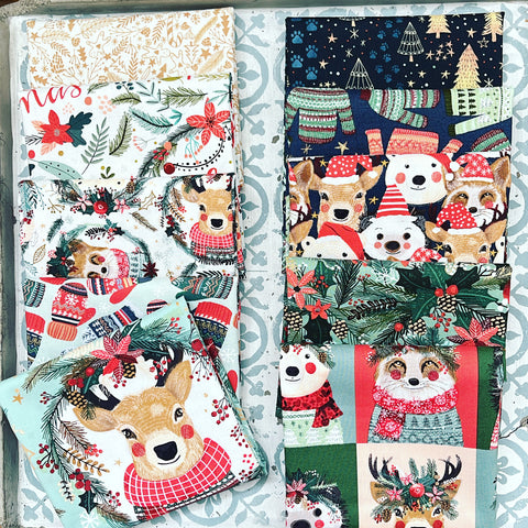 {New Arrival} Freespirit Mia Charro Christmas Squad Fat Quarter Bundles x 10 Pieces