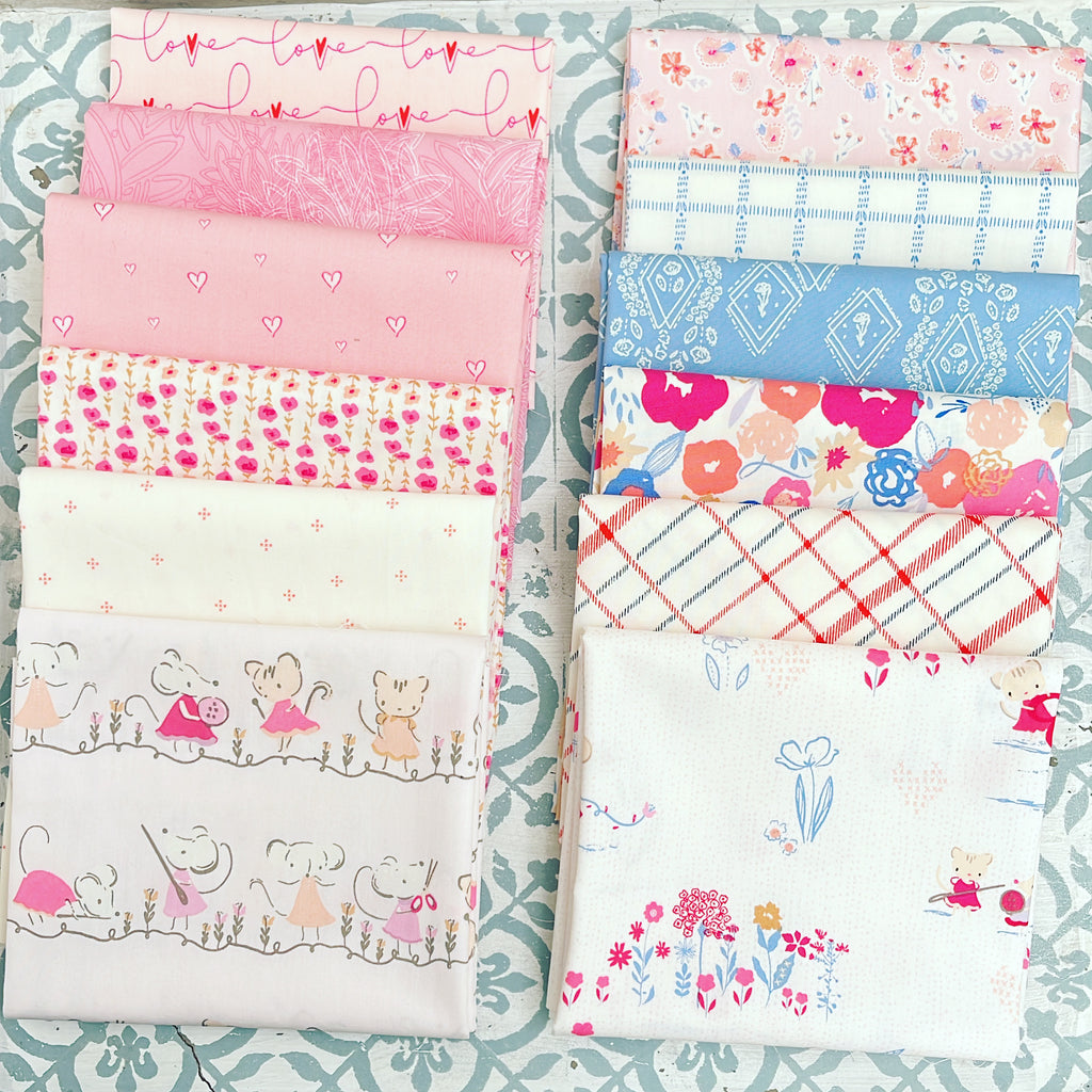 {New Arrival} Art Gallery Fabrics Curated Bundle Fat Quarter Bundles x 12 Pieces Minikin Friends