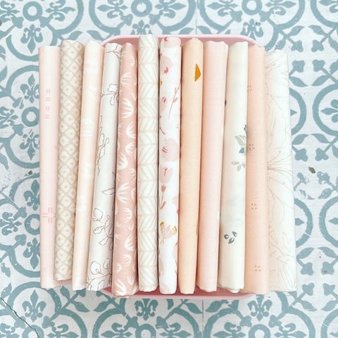 {New Arrival} Art Gallery Fabrics Curated Bundle Fat Quarter Bundles x 12 Pieces Blushing Pink
