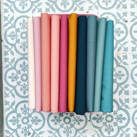 {New Arrival} Art Gallery Fabrics Willow SOLIDS Fat Quarter Bundles x 10 Pieces