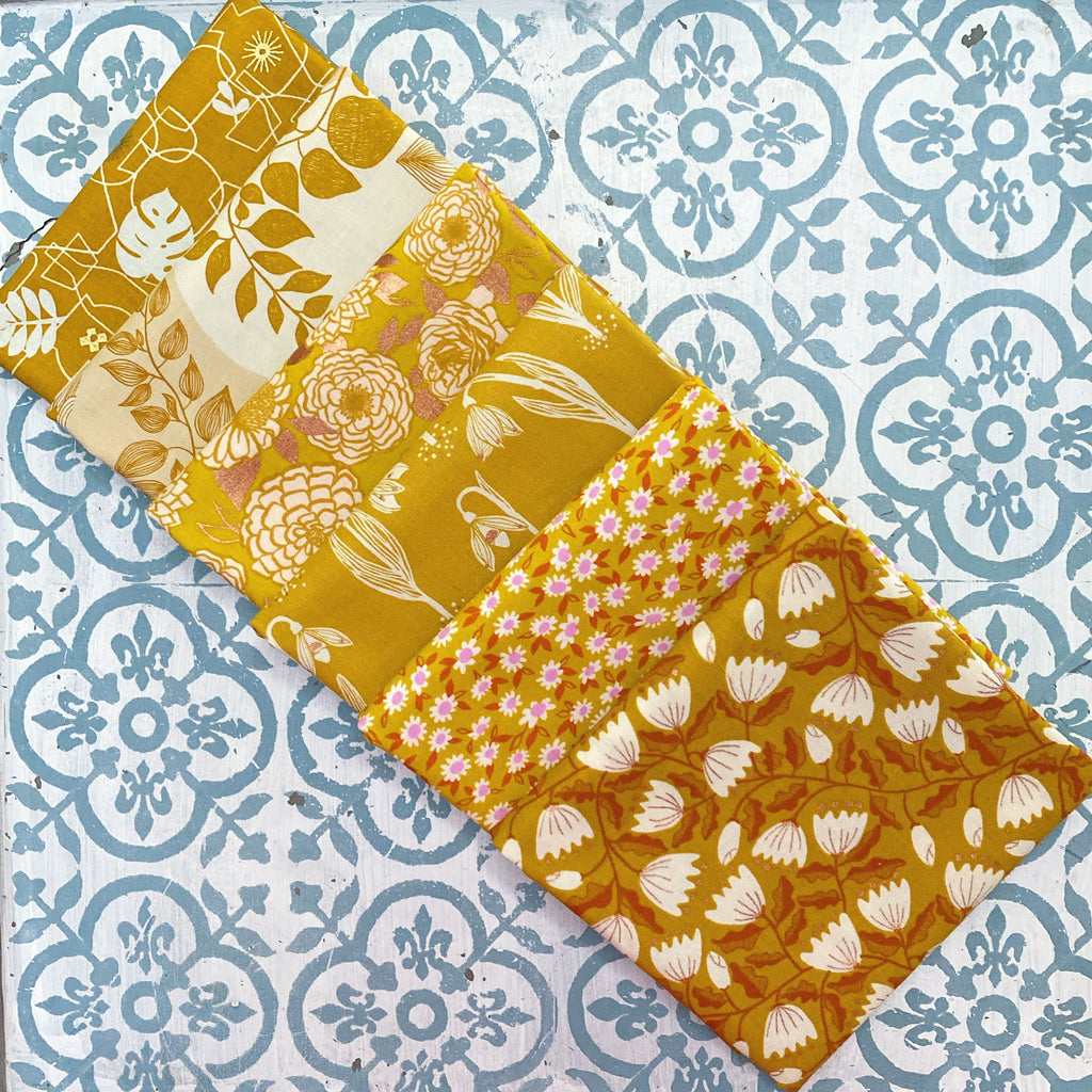 {New Arrival} Moda Ruby Star Society Sampler Curated Fat Quarter Bundle x 6 Goldenrod Prints