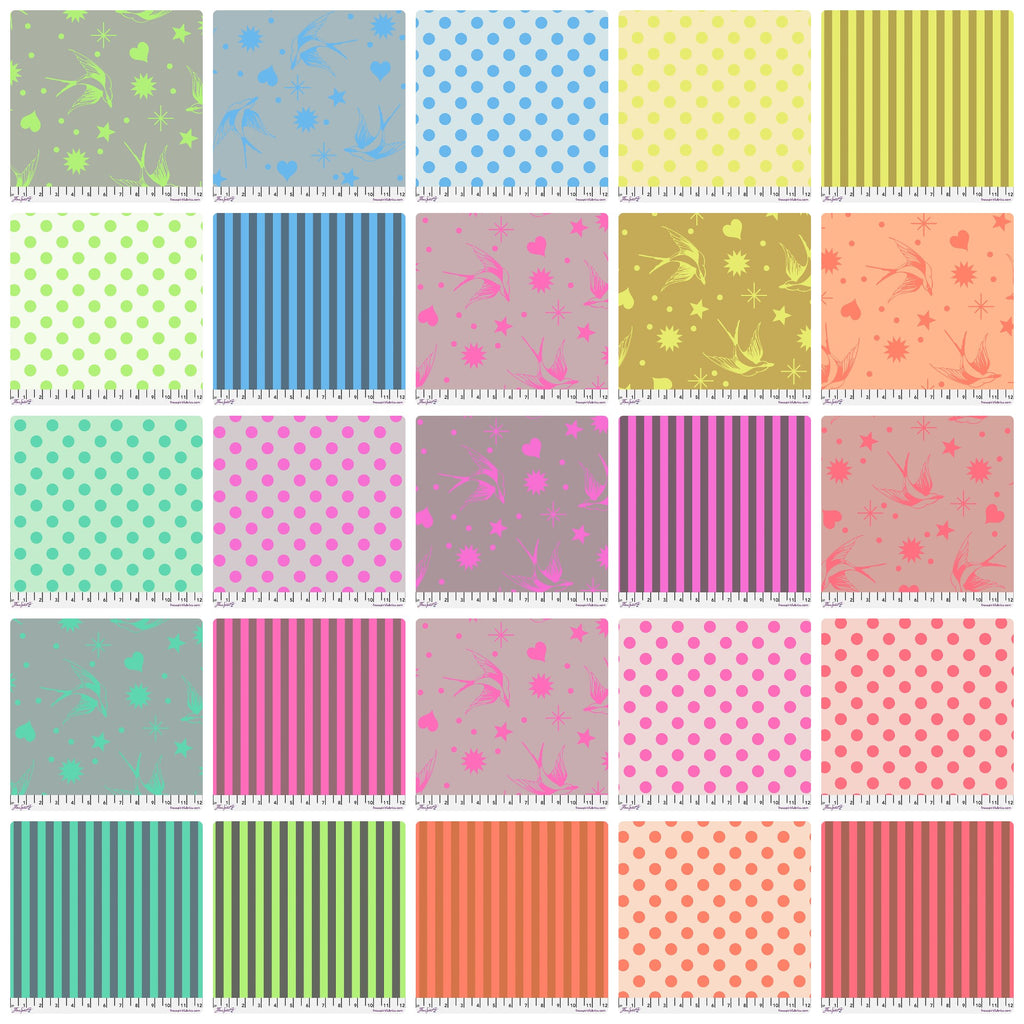 {New Arrival} Tula Pink Neon True Colours Fat Quarter 24pcs Full bundle