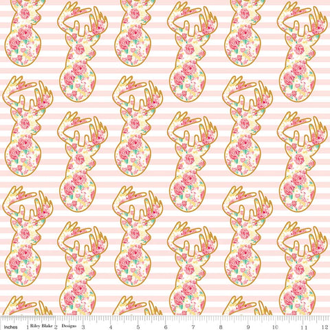 Riley Blake Just Sayin' Deer Pink Metallic