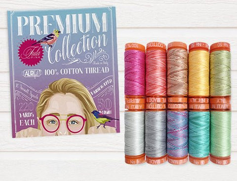{New Arrival} Tula Pink Aurifil Premium Thread Collection 50wt 10 Small Spools