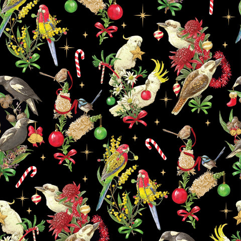 Devonstone Bush Birds Christmas Black