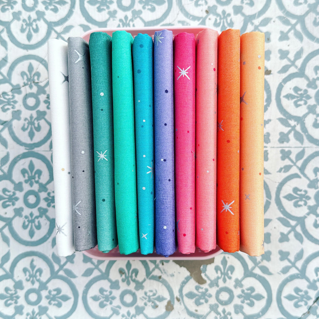 {New Arrival} Moda V & Co Ombre Fairy Dust Metallics Fat Quarter Bundle x 10 Fat Quarters Bright