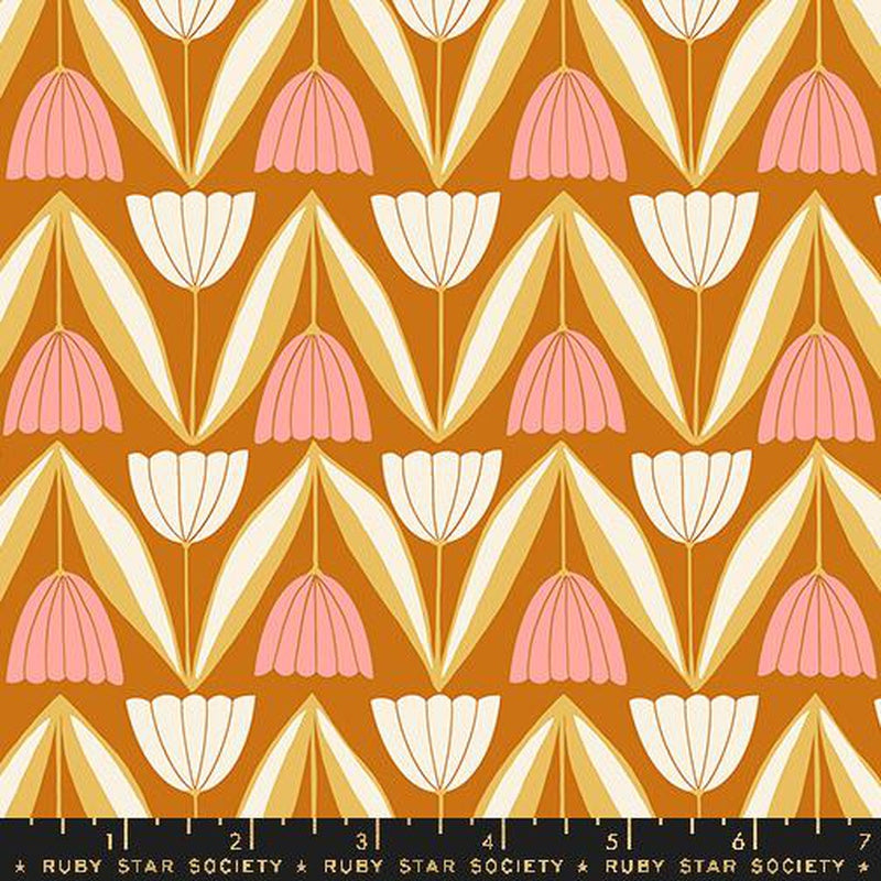 {New Arrival} Moda Ruby Star Society Endpaper Tulips Saddle