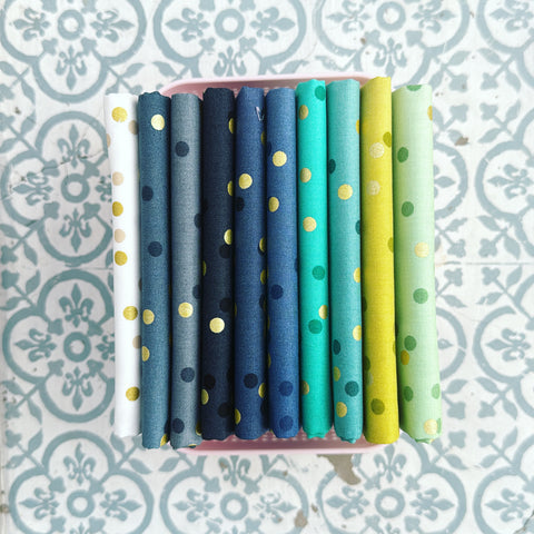 {New Arrival} Moda Ombre Confetti Metallics Fat Quarter Bundle x 10 Earth