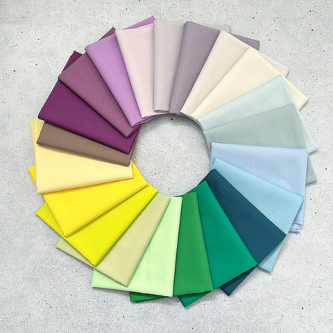{New Arrival} Art Gallery Fabric NEW PURE SOLIDS 2024 Fat Quarter Bundles x 21 Pieces