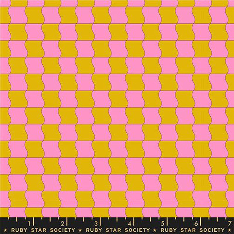 {Pre-Order January} Moda Ruby Star Society Sugar Cone 2 Wavy Check Goldenrod