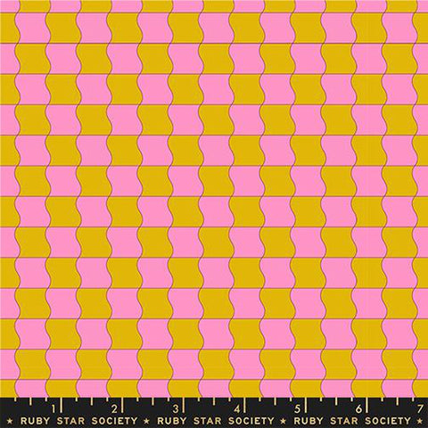 {Pre-Order January} Moda Ruby Star Society Sugar Cone 2 Wavy Check Goldenrod