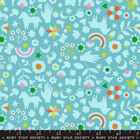 {Pre-Order October} Moda Ruby Star Society Catnap Little Luck Turquoise