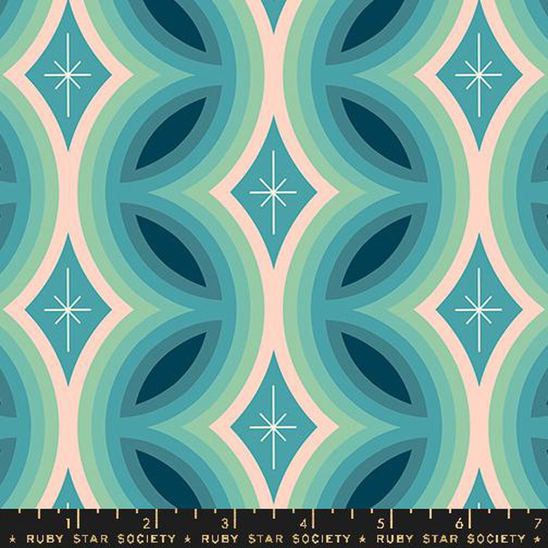 {New Arrival} Moda Ruby Star Society Juicy Geometric Stripe Dark Turquoise FAT QUARTER