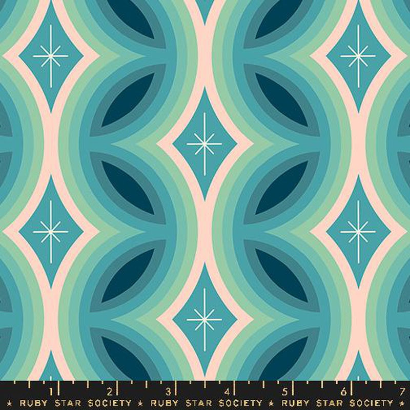 {Pre-Order September} Moda Ruby Star Society Juicy Geometric Stripe Dark Turquoise