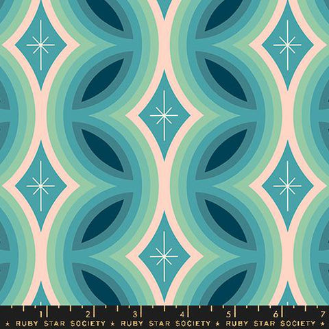 {Pre-Order September} Moda Ruby Star Society Juicy Geometric Stripe Dark Turquoise