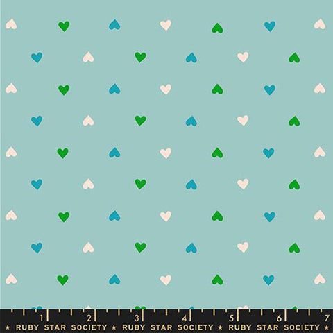 {Pre-Order October} Moda Ruby Star Society Best Day Ever Hearts Turquoise