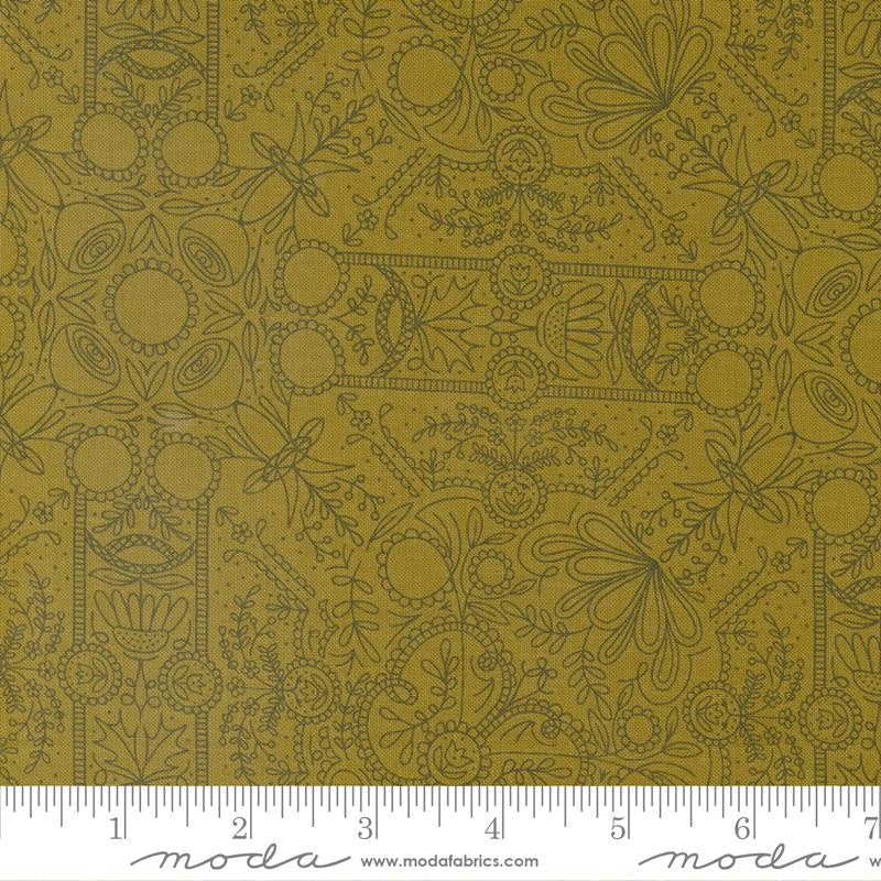Moda Gingiber Quaint Cottage Lake Damask Lichen