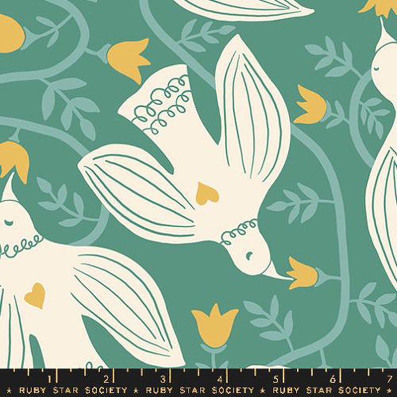 {New Arrival} Moda Ruby Star Society Endpaper CANVAS Hummingbirds Watercress