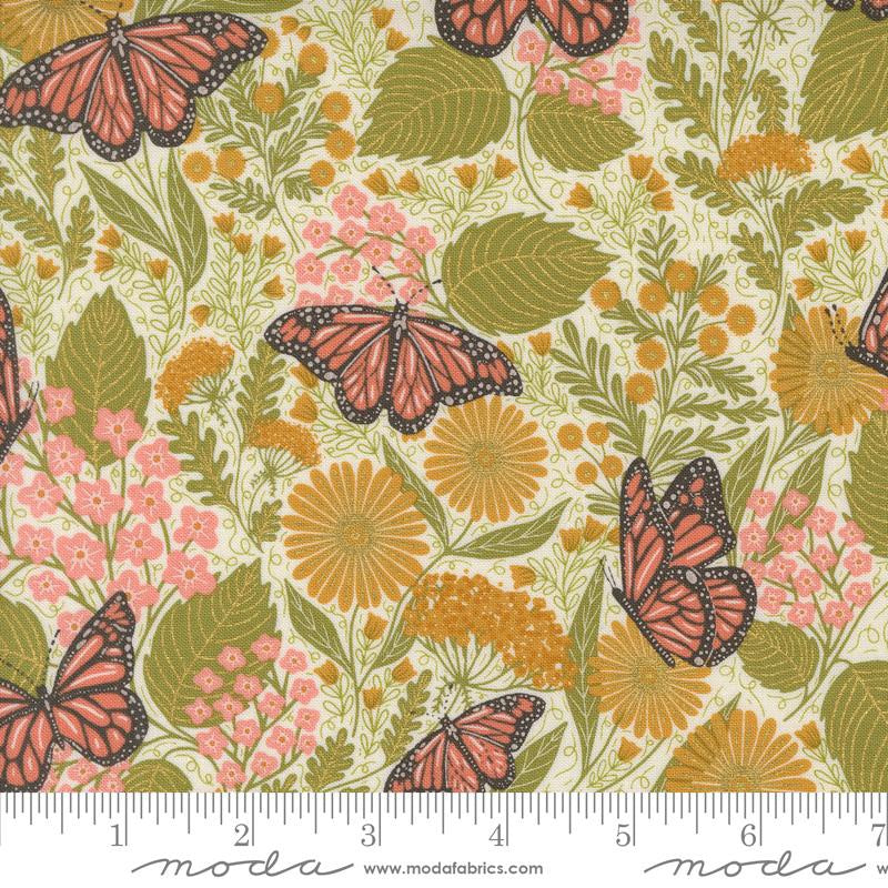 {New Arrival} Moda Gingiber Bee Garden Summer Butterfly Florals Porcelain Metallic