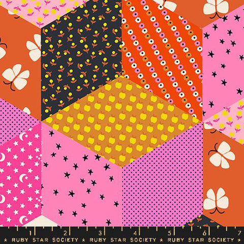 {New Arrival} Moda Ruby Star Society Ooh Lucky Lucky Tumbling Blocks Lucky Pink