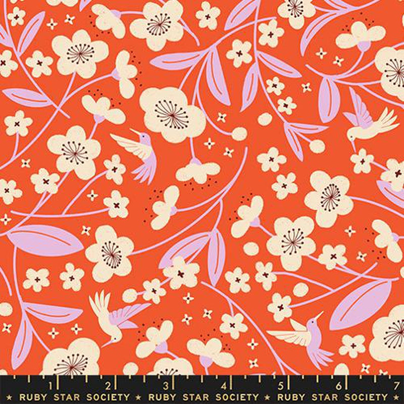 {Pre-Order July} Moda Ruby Star Society Persimmon Persimmon Blossoms Warm Red