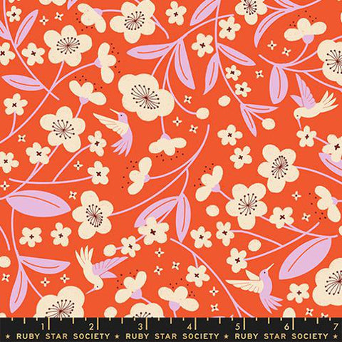 {Pre-Order July} Moda Ruby Star Society Persimmon Persimmon Blossoms Warm Red