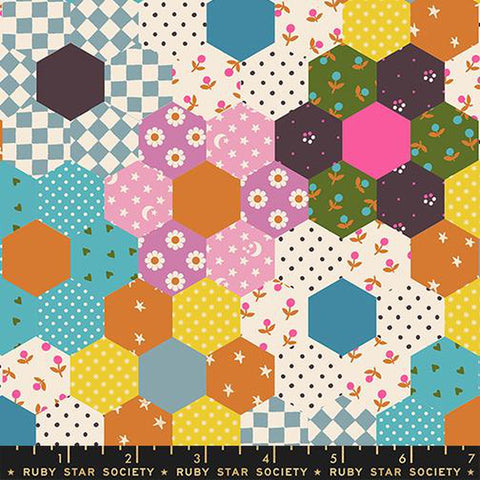 {Pre-Order October} Moda Ruby Star Society Catnap Flower Garden Turquoise