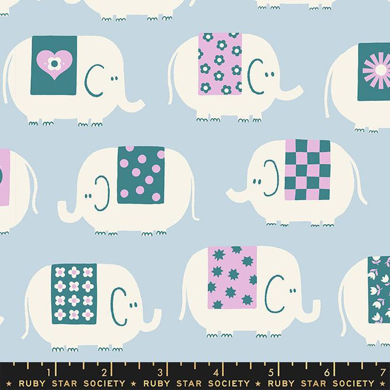 {New Arrival} Moda Ruby Star Society Picture Book Elephants Water Blue