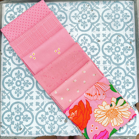 {New Arrival} Moda Ruby Star Society Sampler Curated Fat Quarter Bundle x 6 Strawberry Sorbet