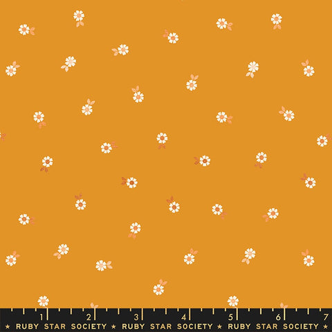 Moda Ruby Star Society Curio Falling Flowers Honey Metallic FAT QUARTER