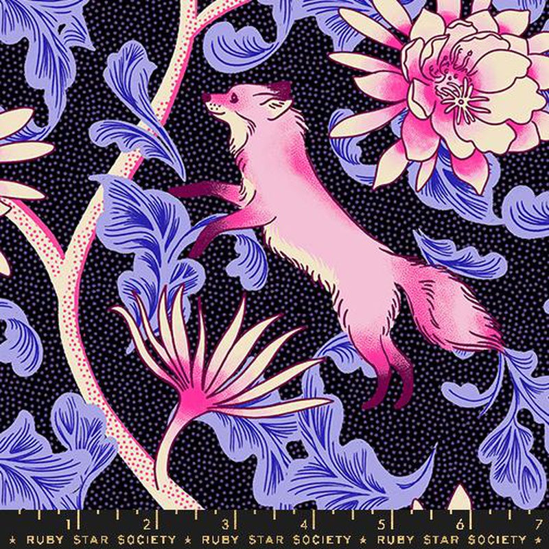 {Pre-Order June} Moda Ruby Star Society Glow Garden Fox Bloom Black