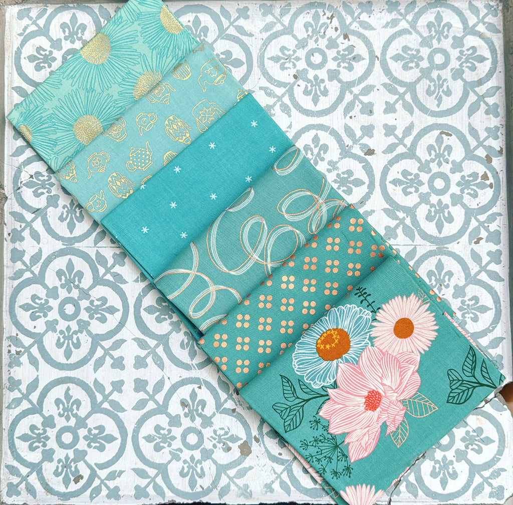 {New Arrival} Moda Ruby Star Society Sampler Curated Fat Quarter Bundle x 6 Watercress