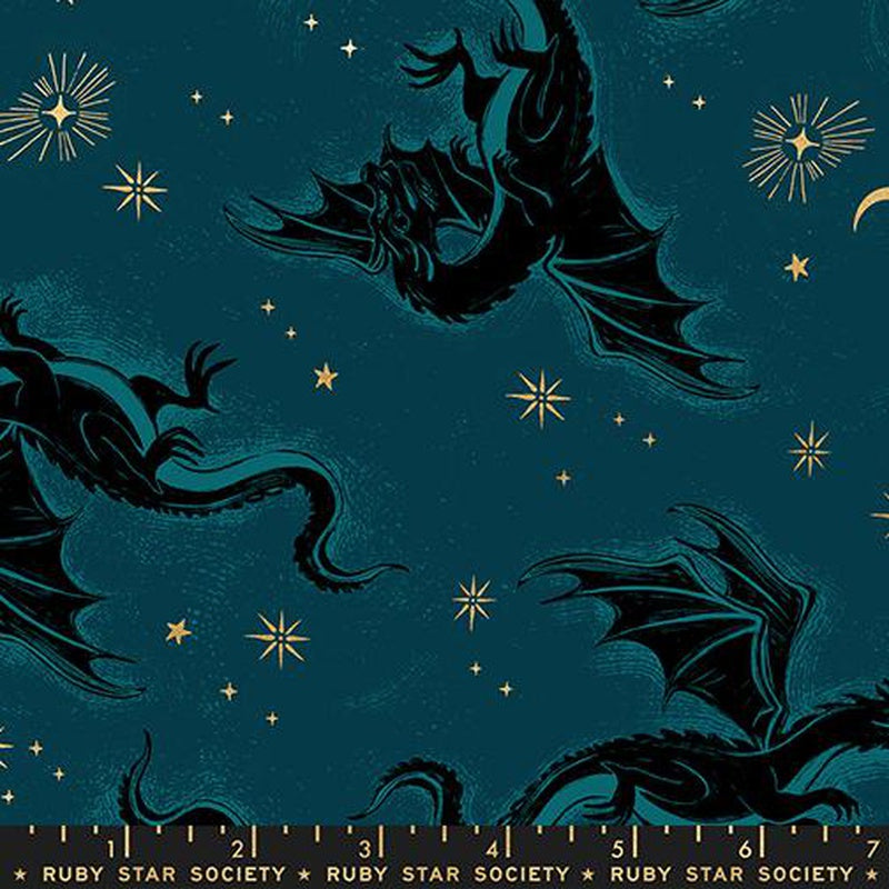{Pre-Order April/May} Moda Ruby Star Society Fireglow Etched Dragons Galaxy Metallic