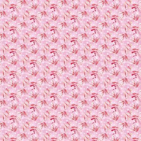 {Pre-Order April} Camelot Fabrics Nature's Melody Pink Botanical Leaves