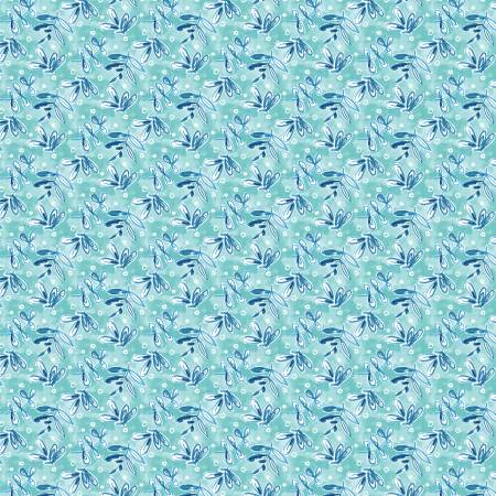 {Pre-Order April} Camelot Fabrics Nature's Melody Blue Botanical Leaves