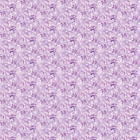 {Pre-Order April} Camelot Fabrics Nature's Melody Purple Botanical Leaves