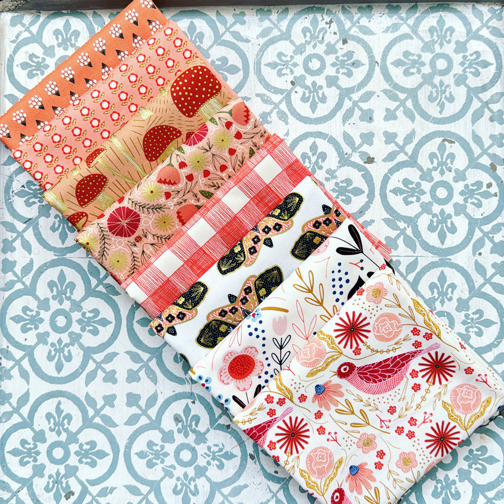 {New Arrival} Moda Fabrics Gingiber Curated Fat Quarter Bundle x 8 Fat Quarters Poppy