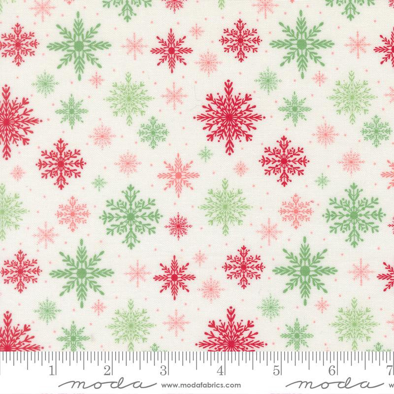 {New Arrival} Moda Fabrics Sweetfire Road Merrily on High Snowflake Snow