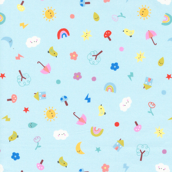 {New Arrival} Moda Paper & Cloth Whatever the Weather Motifs Light Blue