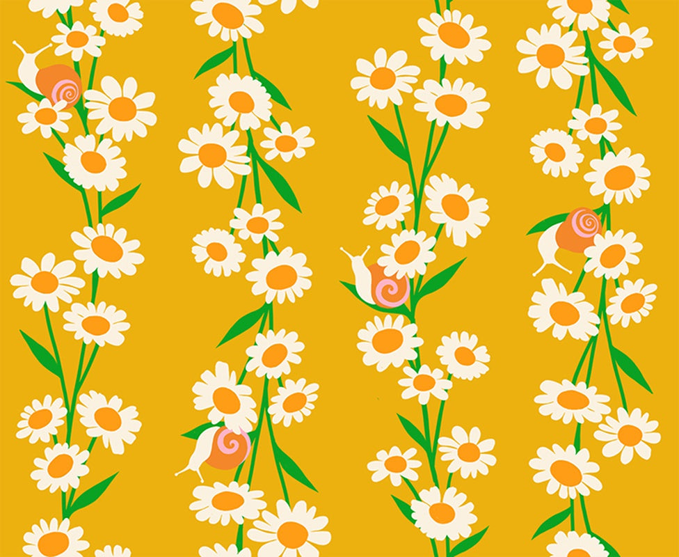 {New Arrival} Moda Ruby Star Society Carousel Daisy Chain Goldenrod