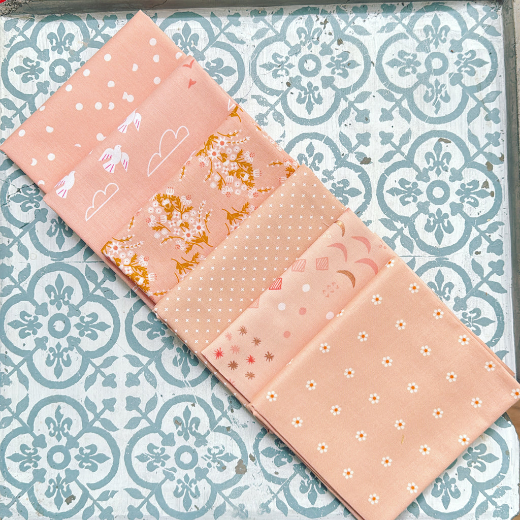 {New Arrival} Moda Ruby Star Society Sampler Curated Fat Quarter Bundle x 6 Peach Cream